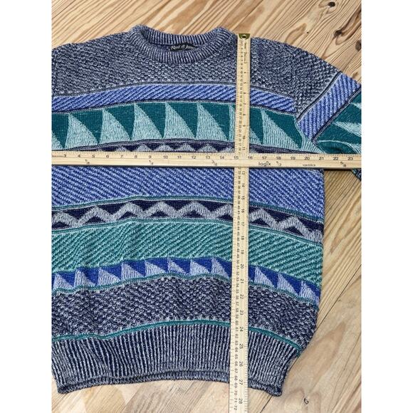 Vtg Reed St James Sweater Geometric Abstract Pullover 90s Made In USA Men’s XL - Picture 3 of 6